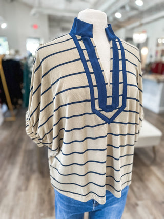 The Taupe Landry Stripe Knit Top - Everyday EDEN Boutique & Gifts