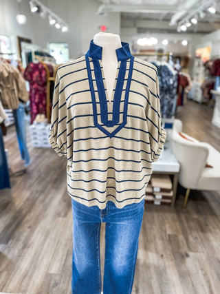 The Taupe Landry Stripe Knit Top - Everyday EDEN Boutique & Gifts