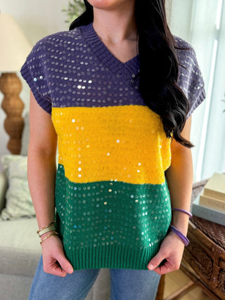 Throw Me Something Sparkly Sequin Short Sleeve Sweater - Everyday EDEN Boutique & Gifts