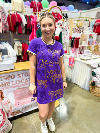 Tiger Strut Sequin Varsity Accents Dress - Everyday EDEN Boutique & Gifts