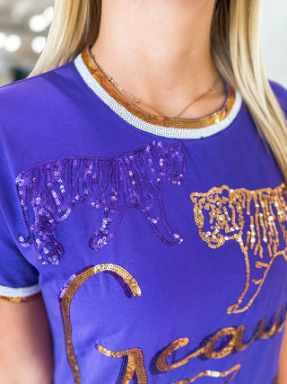 Tiger Strut Sequin Varsity Accents Dress - Everyday EDEN Boutique & Gifts