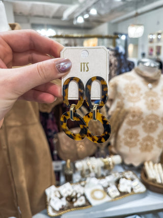 Tortoise Acrylic 2 Drop 1.5" Earring - Everyday EDEN Boutique & Gifts