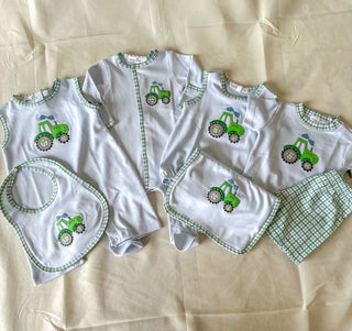 Tractor Tales Applique Bubble - Magnolia Baby - Everyday EDEN Boutique & Gifts