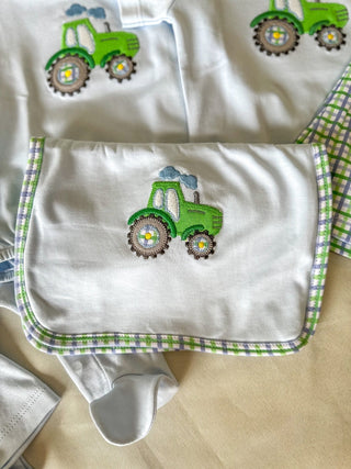 Tractor Tales Applique Burp Cloth - One Size - Everyday EDEN Boutique & Gifts
