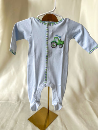 Tractor Tales Applique Footie - Magnolia Baby - Everyday EDEN Boutique & Gifts