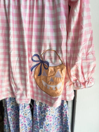 Trick or Treat Gingham & Floral Bell Bottoms Set - Everyday EDEN Boutique & Gifts