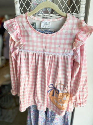 Trick or Treat Gingham & Floral Bell Bottoms Set - Everyday EDEN Boutique & Gifts