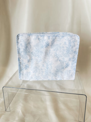 TRVL Bunny Toile Blue Large Roadie Zip Pouch - Everyday EDEN Boutique & Gifts