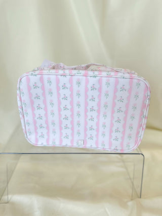 TRVL Pink Ribbon Floral Hanging Toiletry Bag - Everyday EDEN Boutique & Gifts