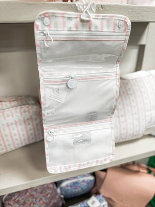 TRVL Pink Ribbon Floral Mini Rollup Hanging Bag - Everyday EDEN Boutique & Gifts