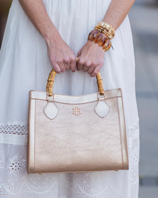 Woven Gold Palmer Tote | Caroline Hill