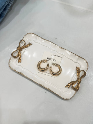 Water Resistant Gold Thick Hoop Earring 1" - Everyday EDEN Boutique & Gifts