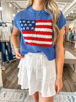 White Cotton Gauze Ruffle Mini Skort - Everyday EDEN Boutique & Gifts