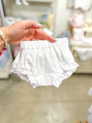 White Ruffle Baby Bloomers - Everyday EDEN Boutique & Gifts
