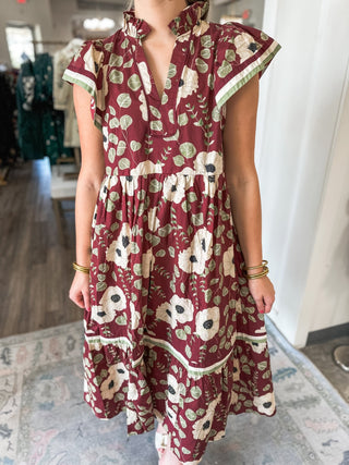 Wine Petal Midi Dress - Everyday EDEN Boutique & Gifts