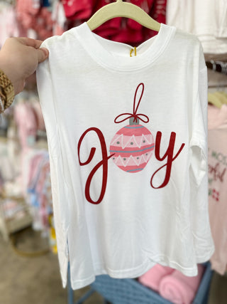 Youth Wonderland Joy Long Sleeve Crew Neck T-Shirt White/Red/Pink - Everyday EDEN Boutique & Gifts