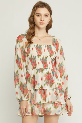 Poinsettia Holiday Dreams Romper