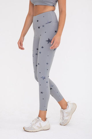 Grey Mystical Stars Leggings - Everyday EDEN Boutique & Gifts