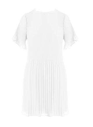 Off White Pleated Perfection Dress