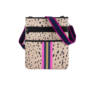 Pink Animal Print Messenger Crossbody Bag